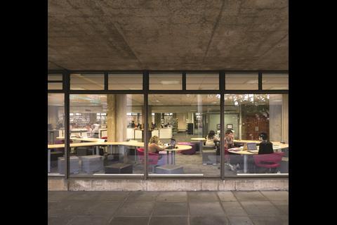 View into the teaching wall.